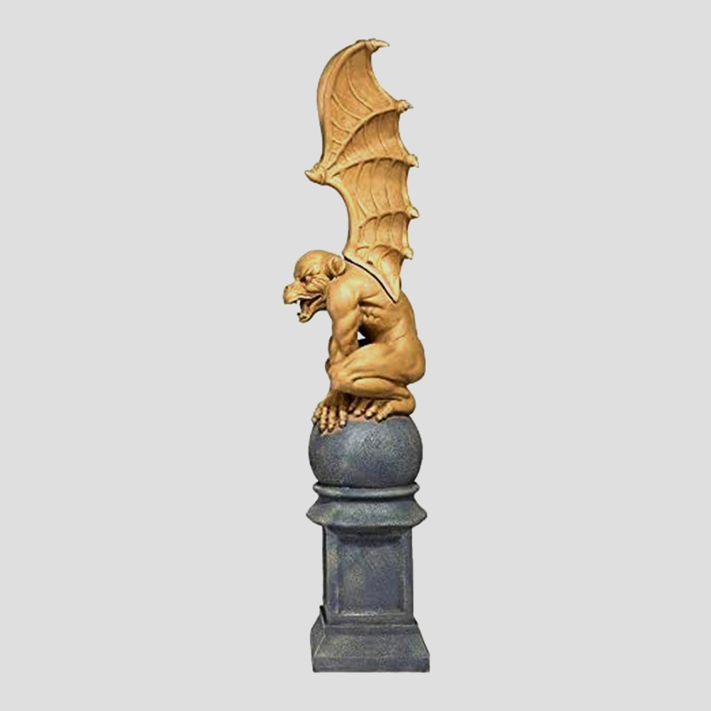 Sitting Gargoyle Statue fiberglass side view