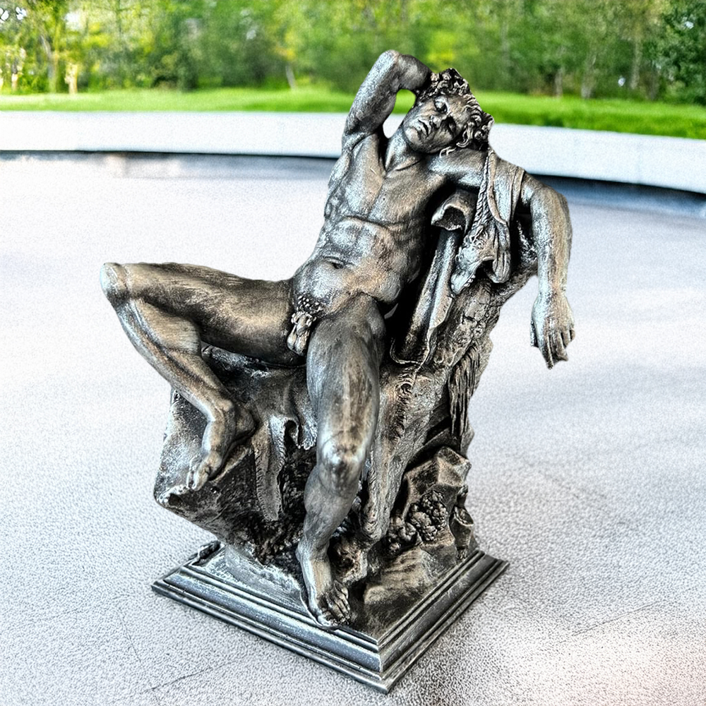 Sleeping Faun Sculpture bronze outdoor