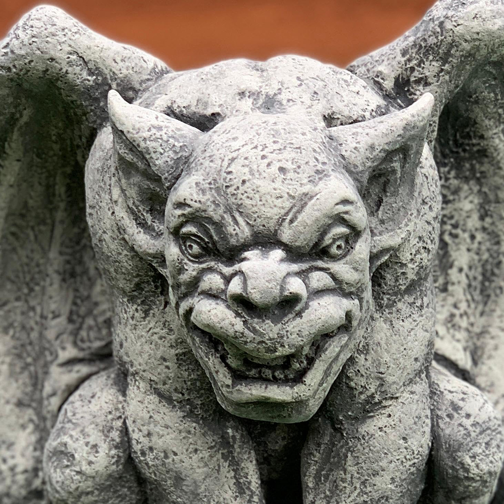 Stone Gargoyle Lawn Statue close-up