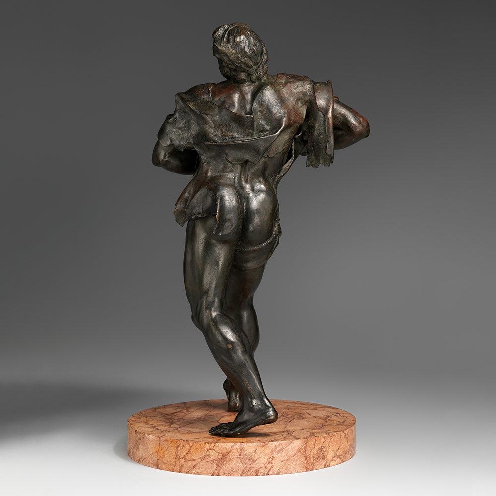 bronze Hercules Roman Statue tearing robe