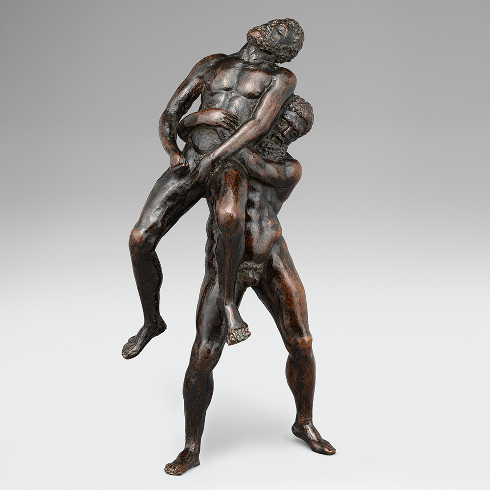 bronze Hercules and Antaeus sculpture