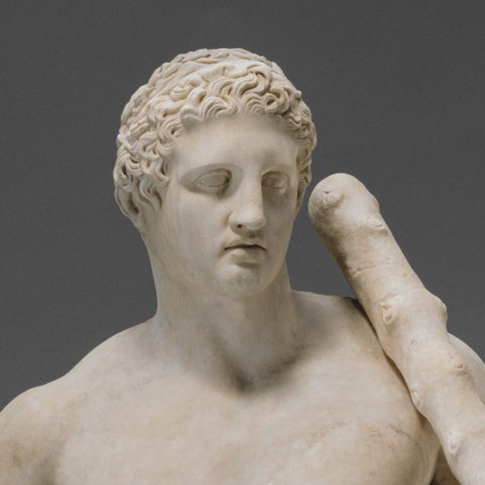 close-up Marble Statue of Hercules Lansdowne Herakles