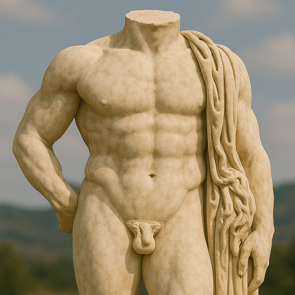 hercules marble statue headless