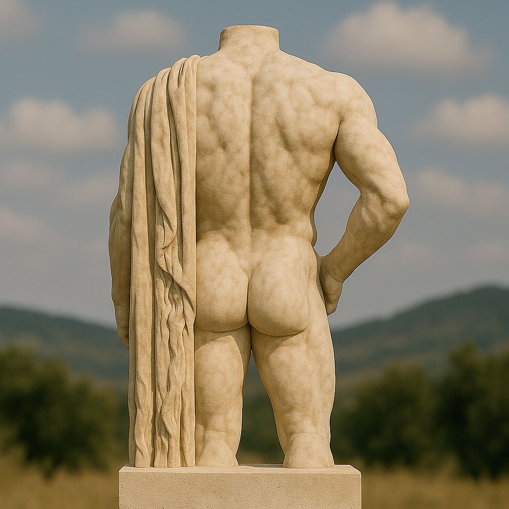 hercules statue headless back view