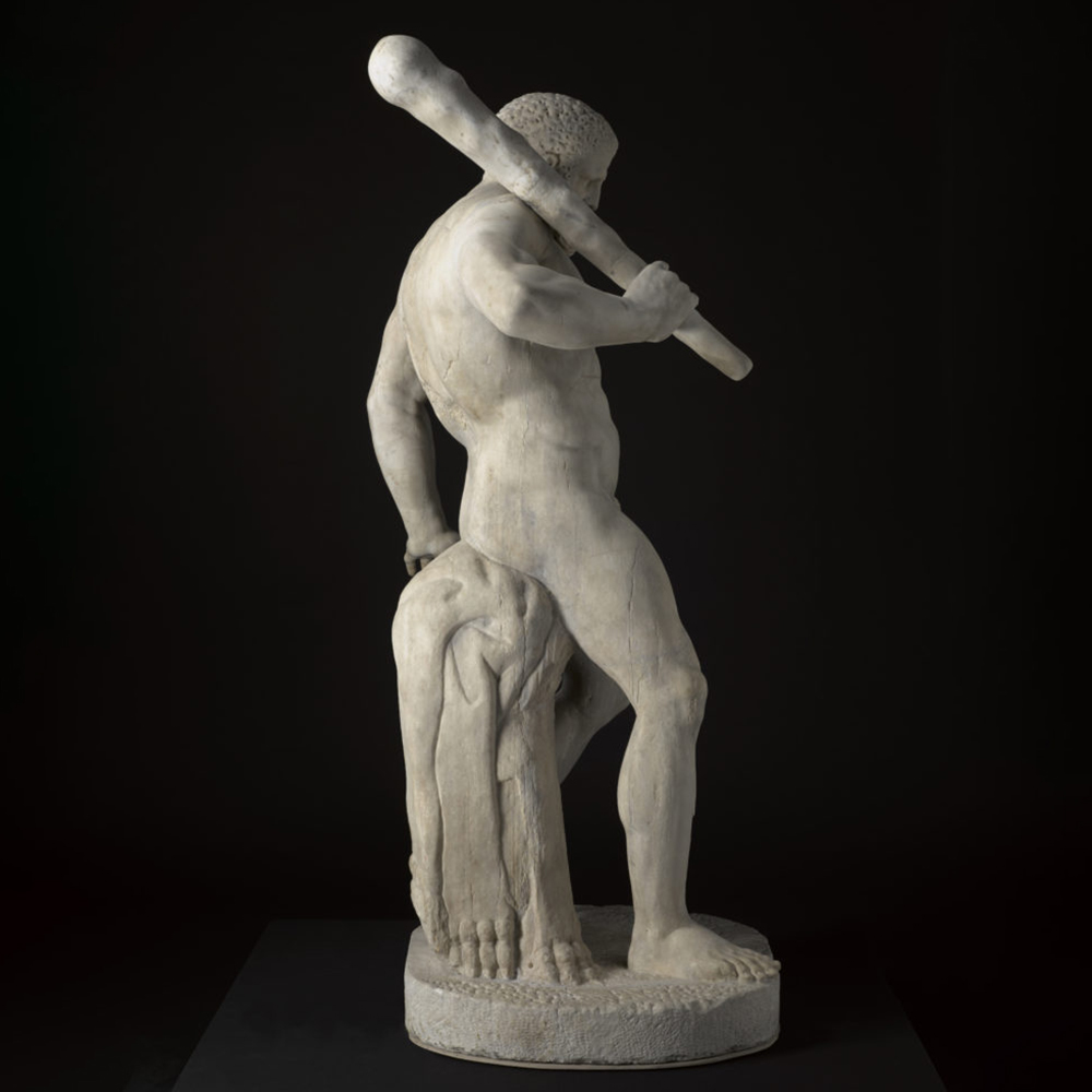 marble Herakles Sculpture rear view