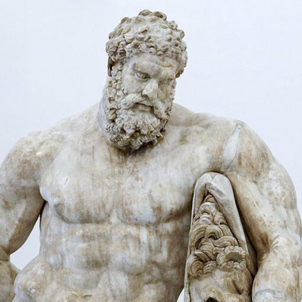 marble Hercules statue museum display