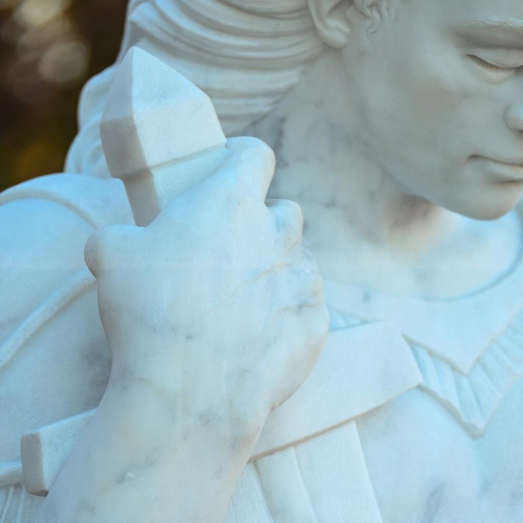 1-5 guardian marble st michael statue hand details