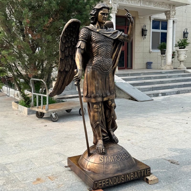 12-2 Bronze angel large St Michael standing statue for sale
