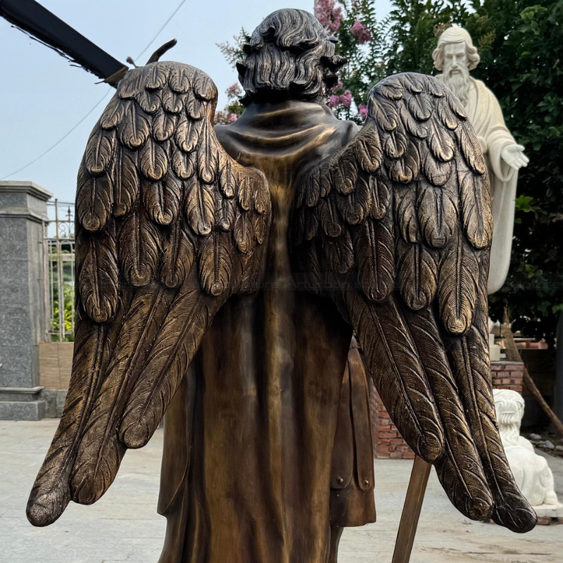 12-5 wings detail of large st michael statue