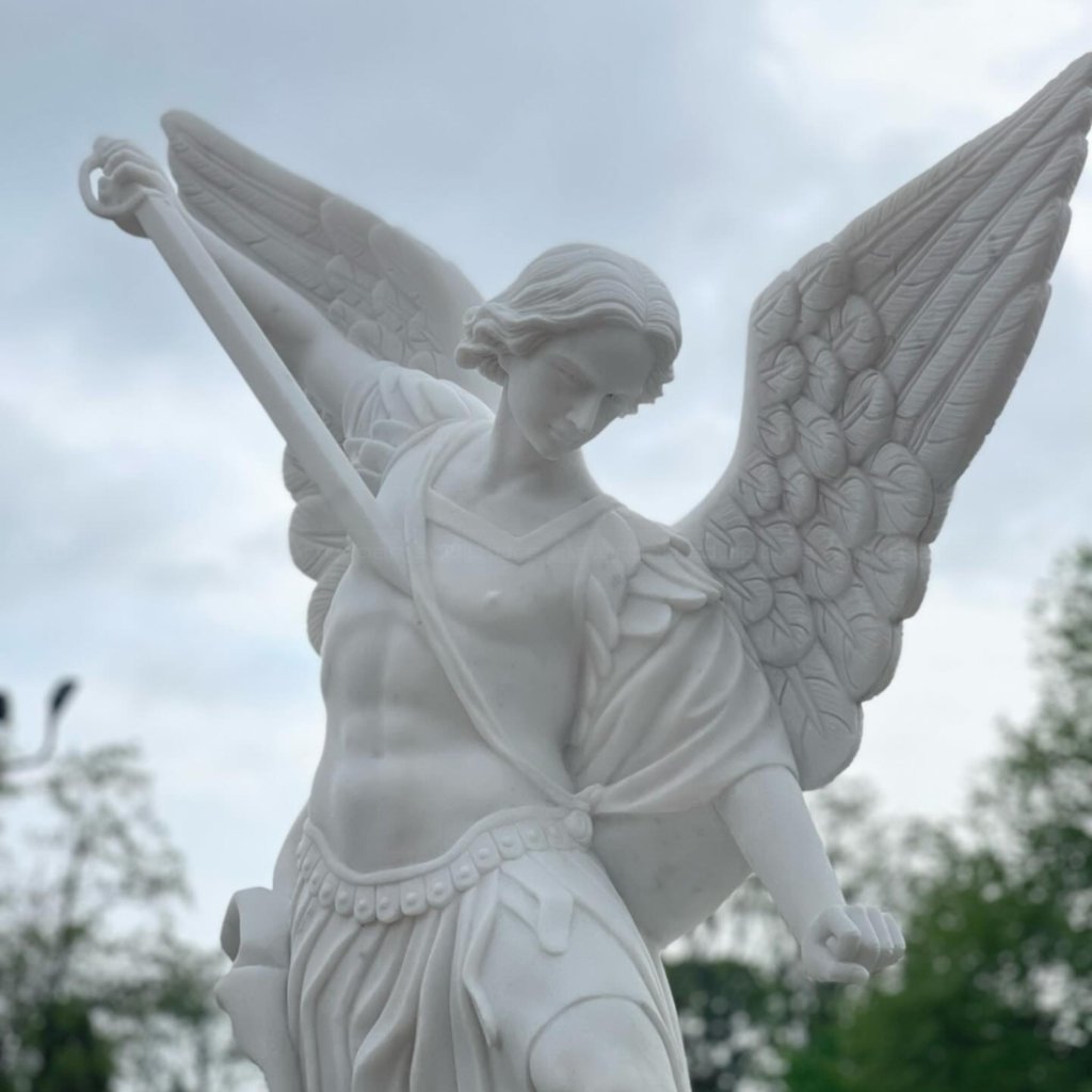 17 marble large st michael statue for sale with raising sword