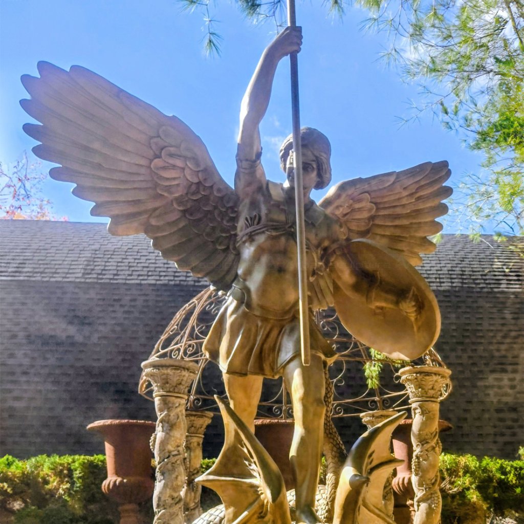 20-1 Bronze St. Michael statue with wings spread