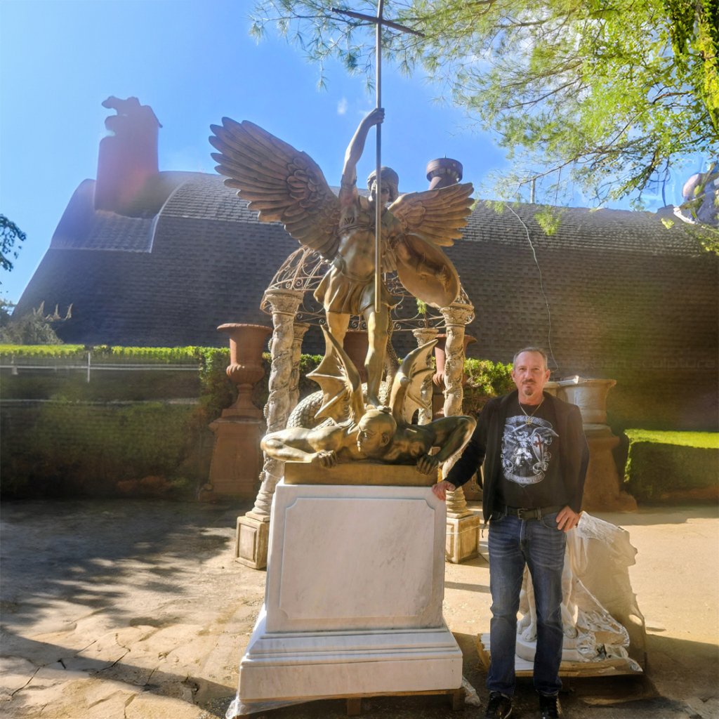 20-2 Bronze St. Michael statue holding a spear