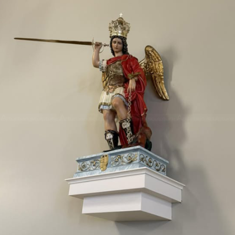 3 St Michael wall-mounted statue