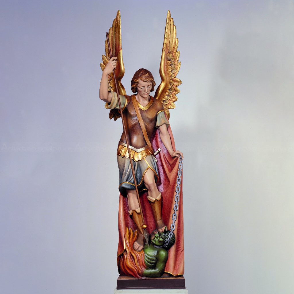 St-Michael-with-chained-demon-statue