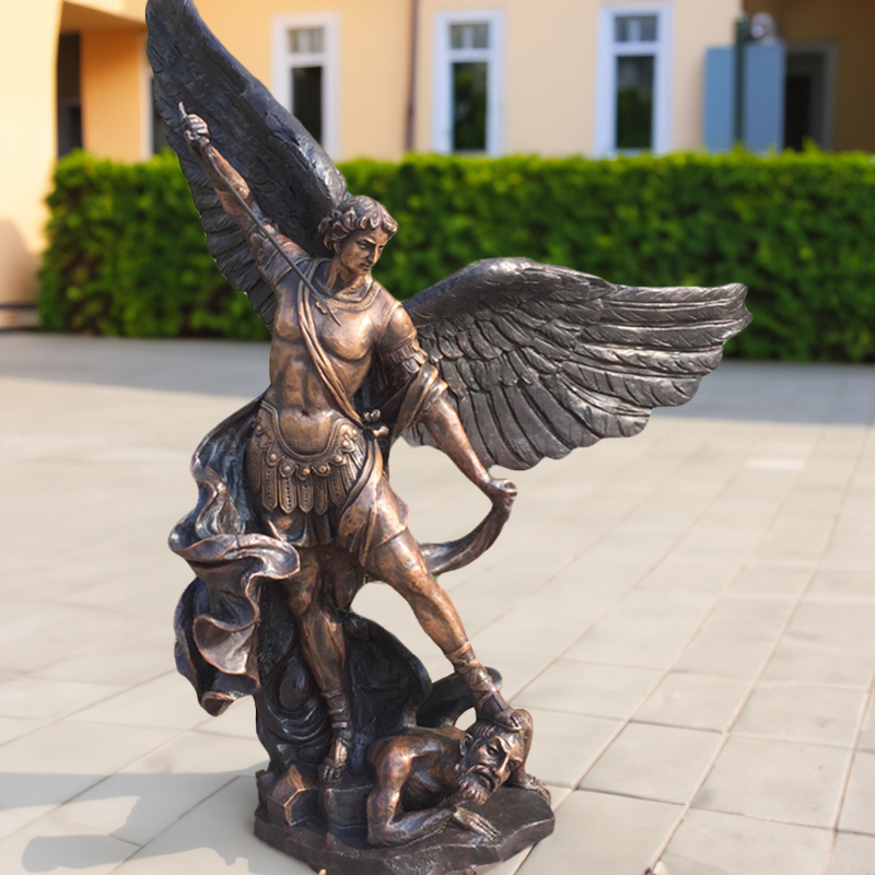 4-garden bronze st michael statue