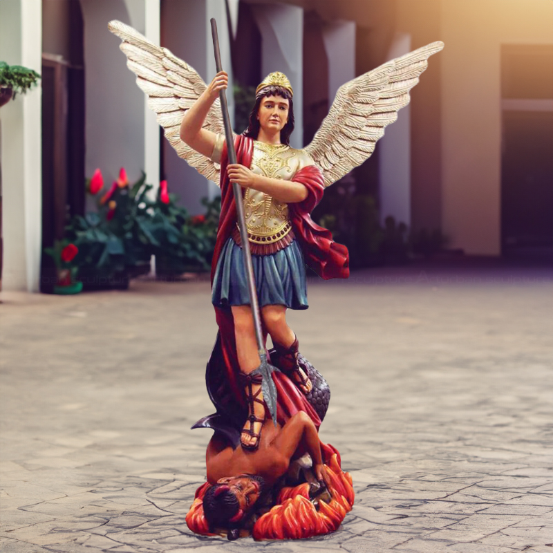 7 St Michael defeating devil statue for sale