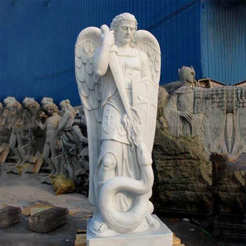 7 guardian archangel michael marble statue