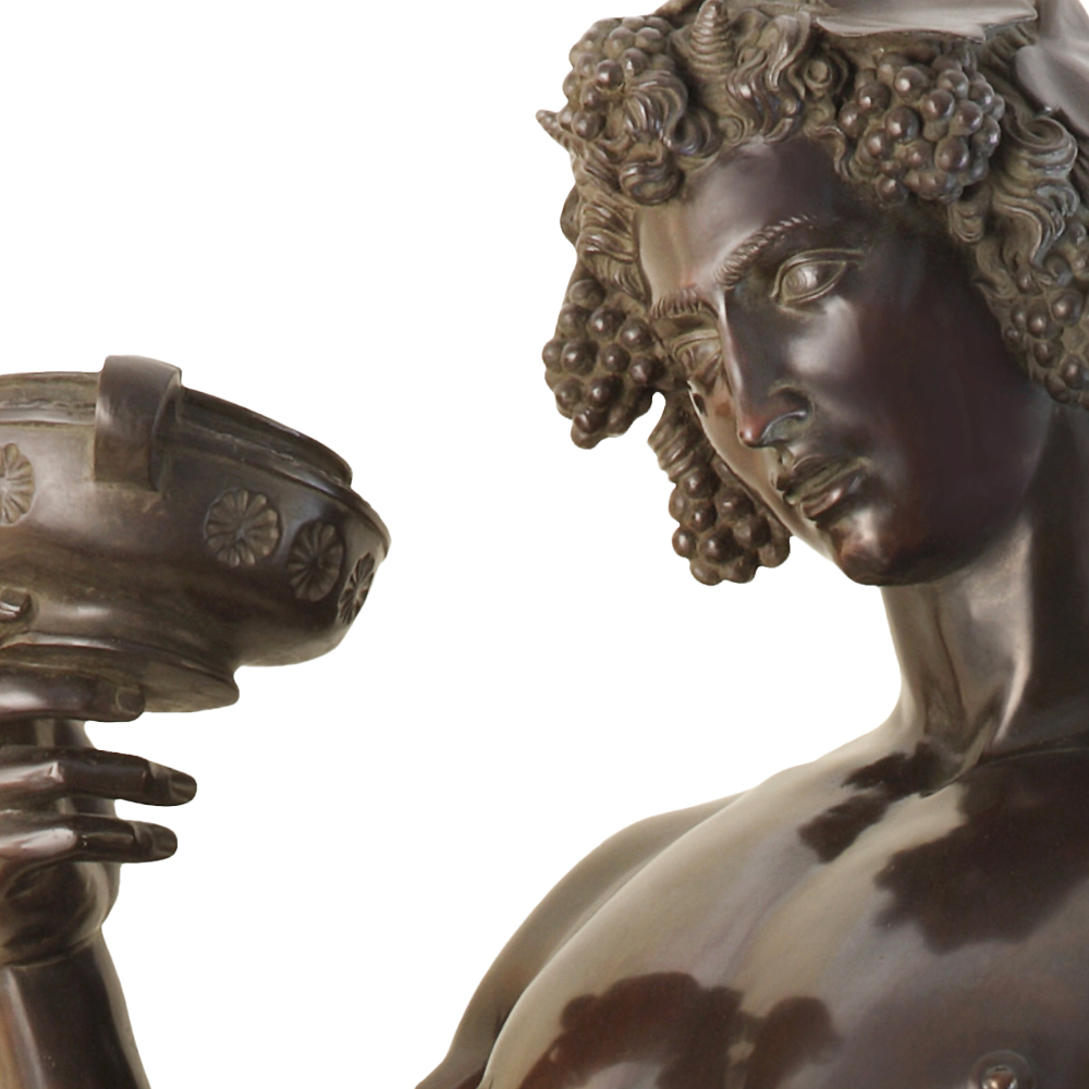 Bacchus Bronze Sculpture holding cup