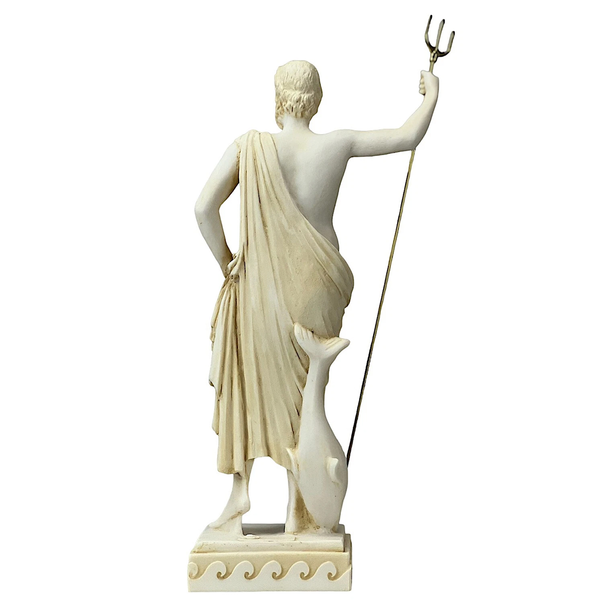 Back view Ancient Poseidon Statue marble