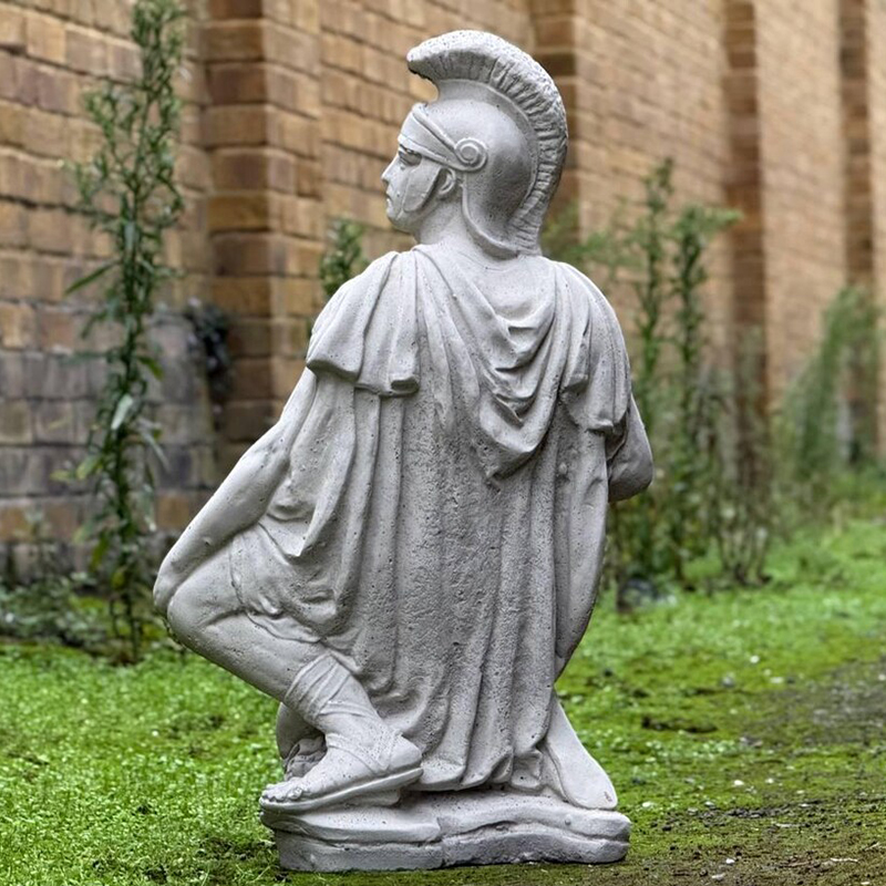 Back view marble Roman Legion Statue