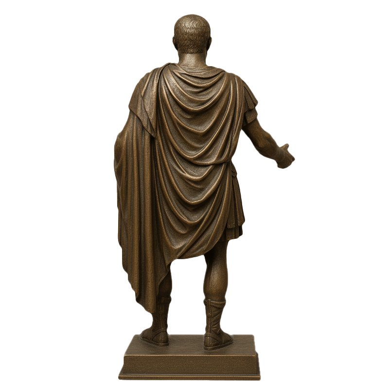 Back view of bronze Aurelian Statue