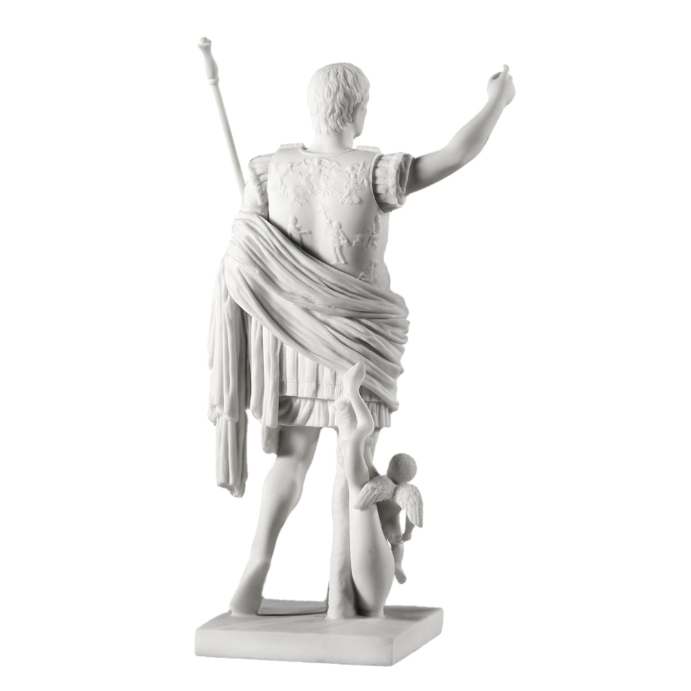 Back view of marble Augustus of Prima Porta Sculpture