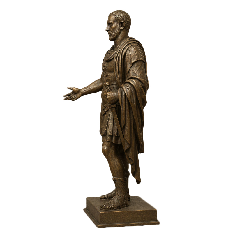 Bronze Aurelian Statue side view