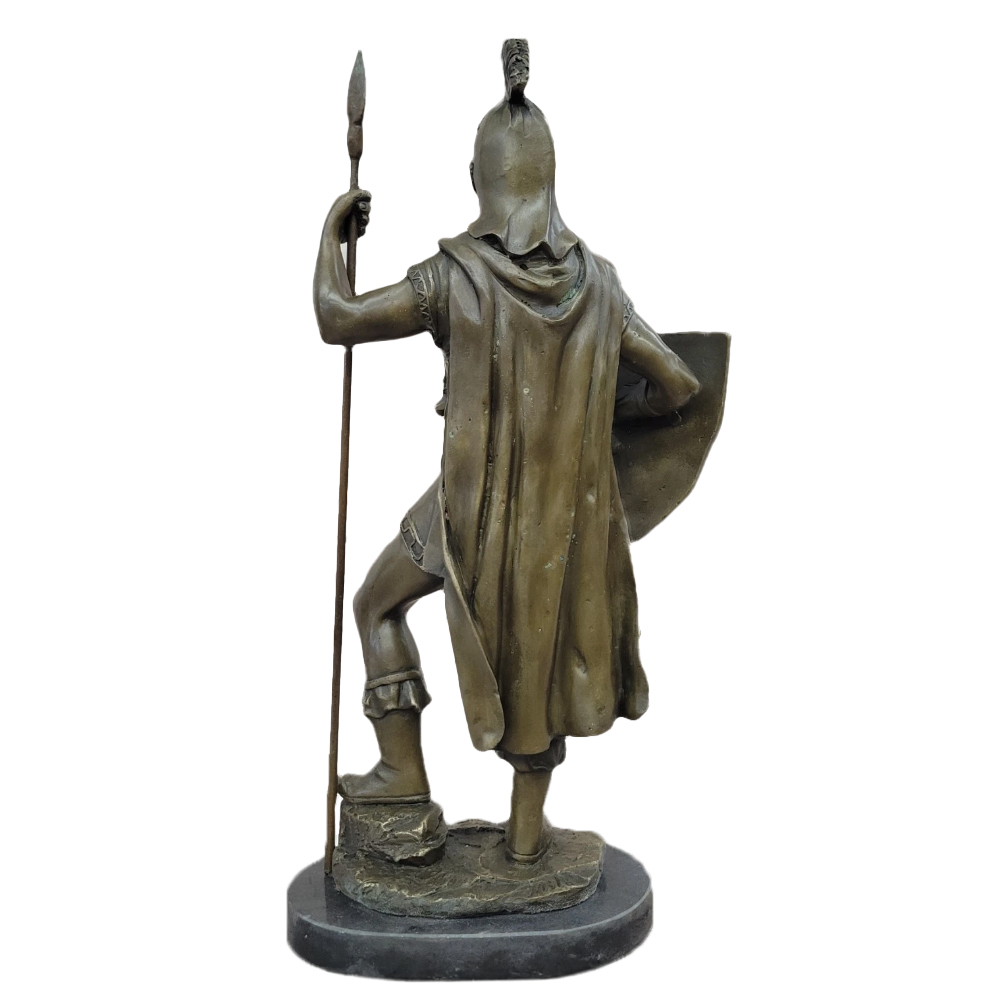 Bronze Greek Hoplite Statue back view
