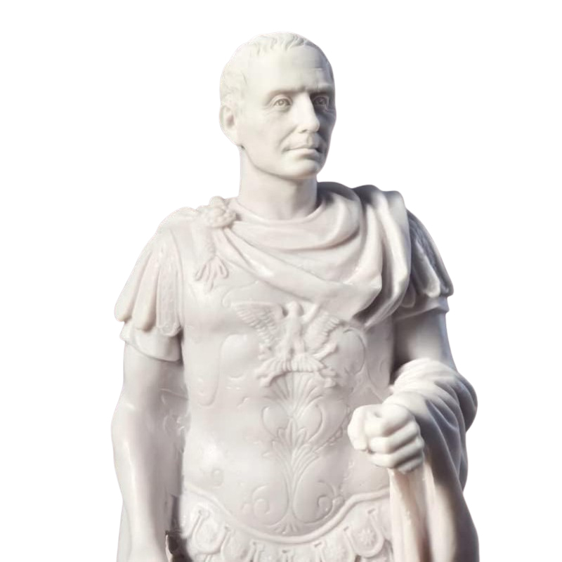 Close-up Julius Caesar Marble Statue