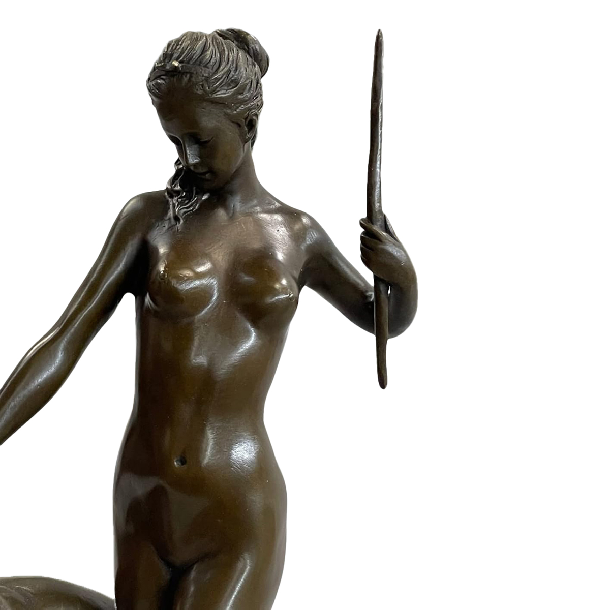 Closeup Bronze Statue of Diana the Huntress