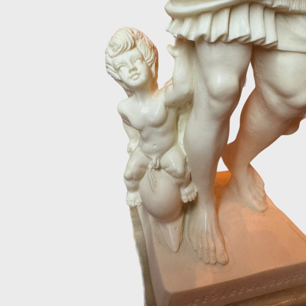 Cupid detail on Augustus Marble Statue