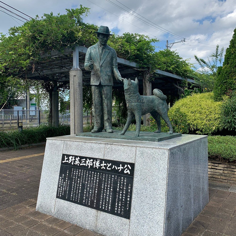 Hachiko Statue at Hisai Station, Tsu City