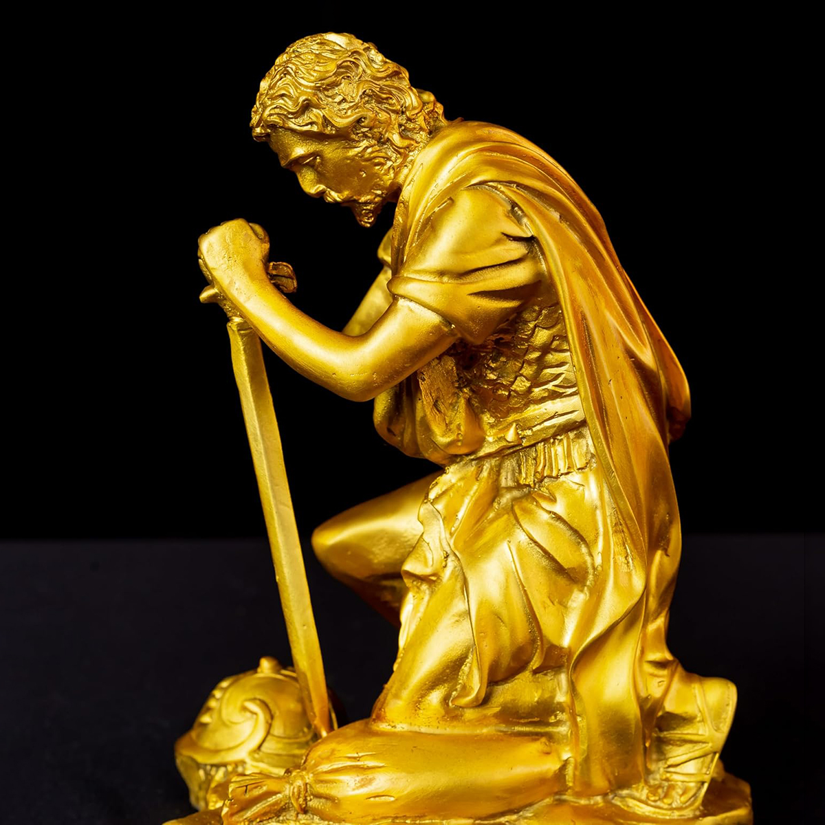 Kneeling bronze Spartan Warrior Sculpture