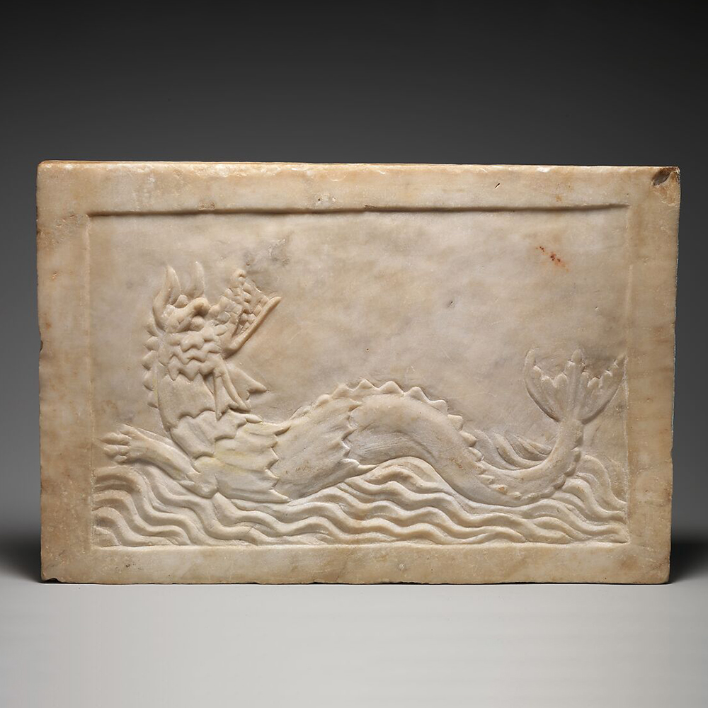 Maenad and Silenus Relief depicts a ketos