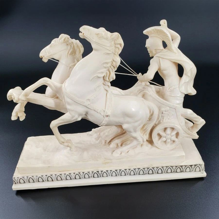 Marble Santini Roman Chariot Sculpture