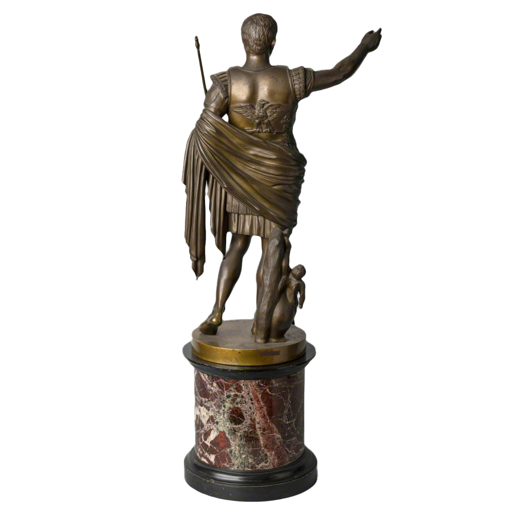 Octavian Augustus Statue bronze figure back view