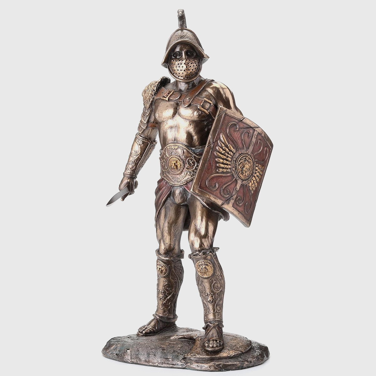Roman Gladiator Bronze Sculpture front