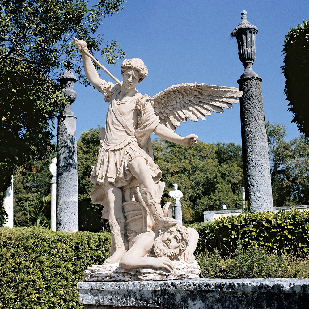 Saint Michael garden statue