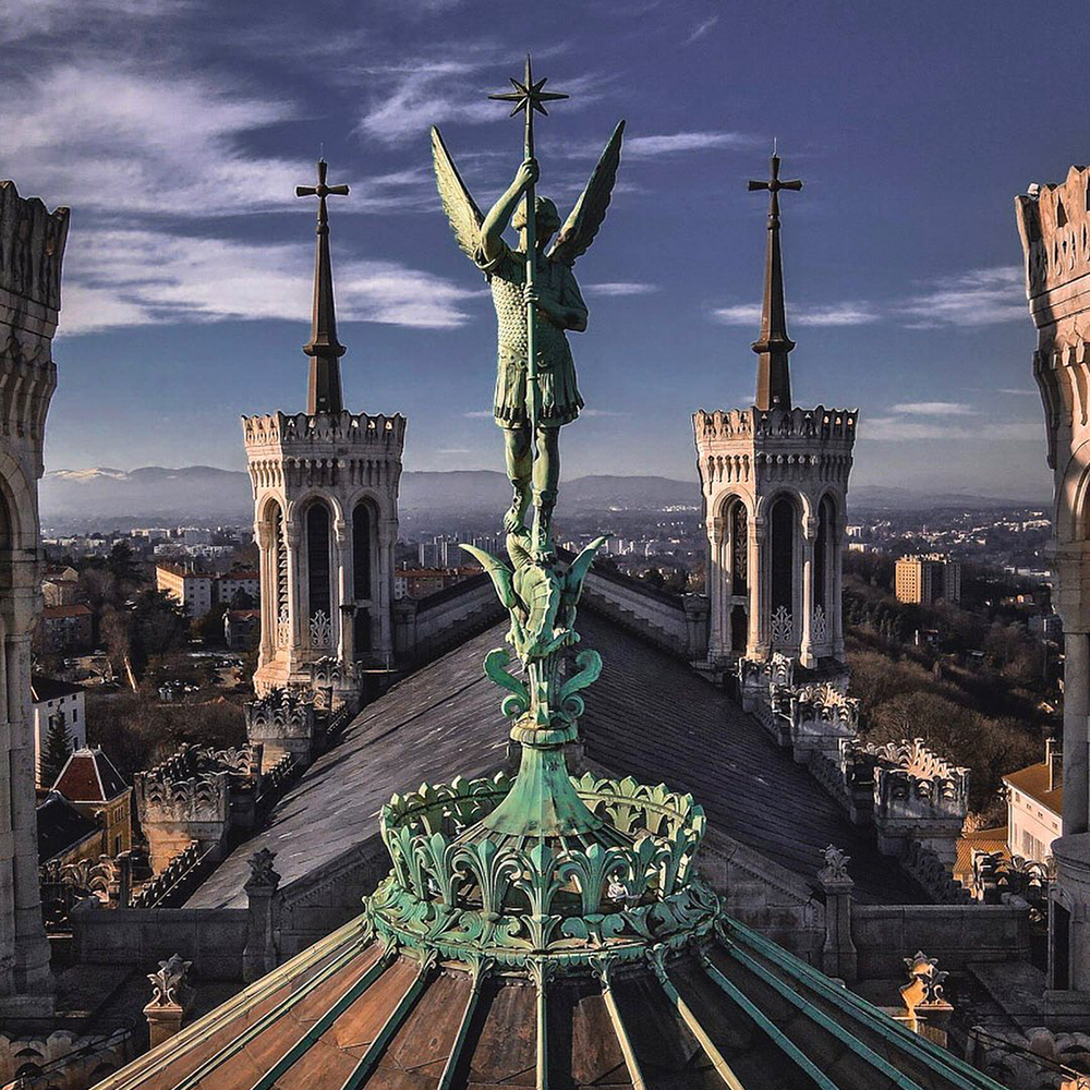 Saint-Michael on-the-roof-of-the-Basilique-Notre-Dame-de-Fourvière