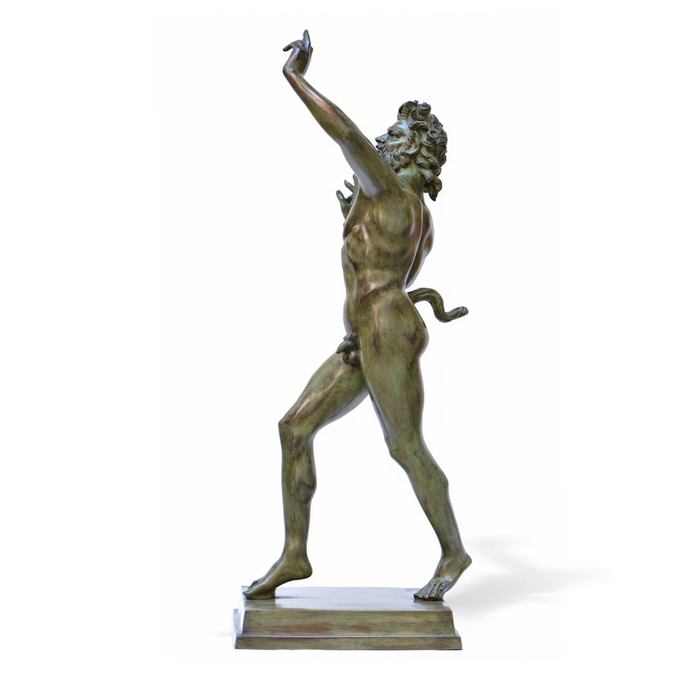 Side view Dancing Satyr Sculpture bronze