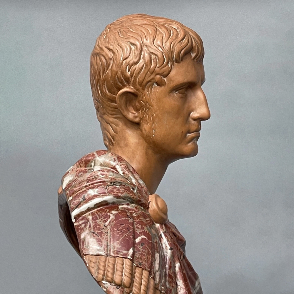 Side view portrait of Marble Statue of Augustus