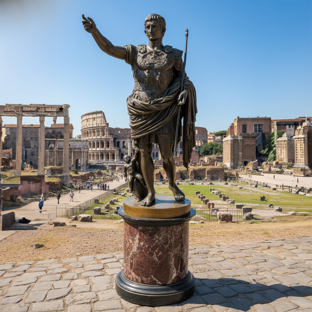 bronze Octavian Augustus Statue