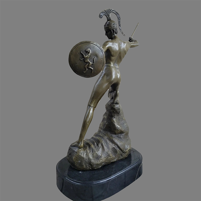 bronze Roman Gladiator Sculpture back
