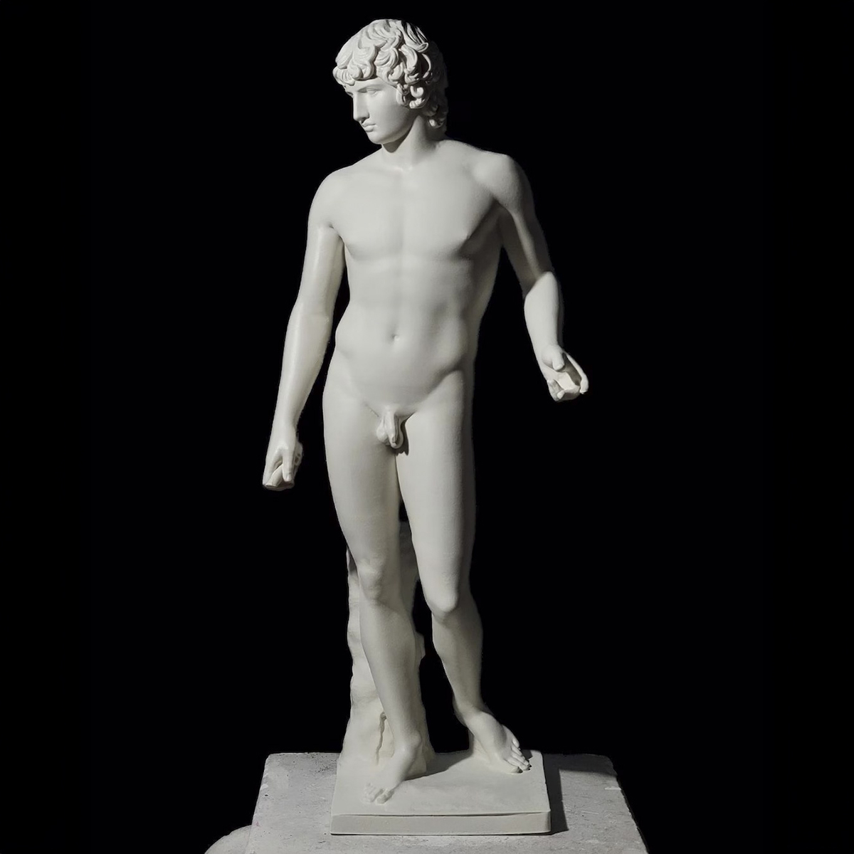 the marble statue of Antinous front view