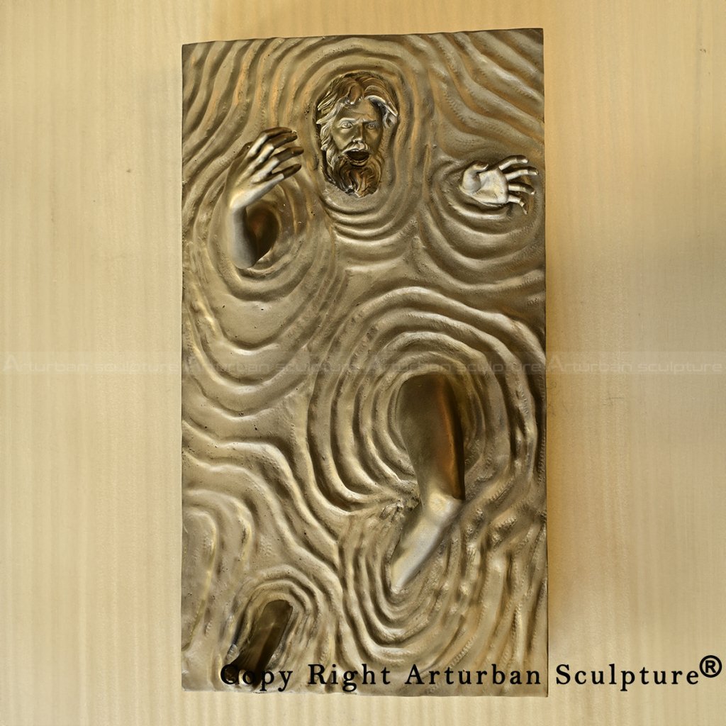 0-Awakening style bronze sculpture top view