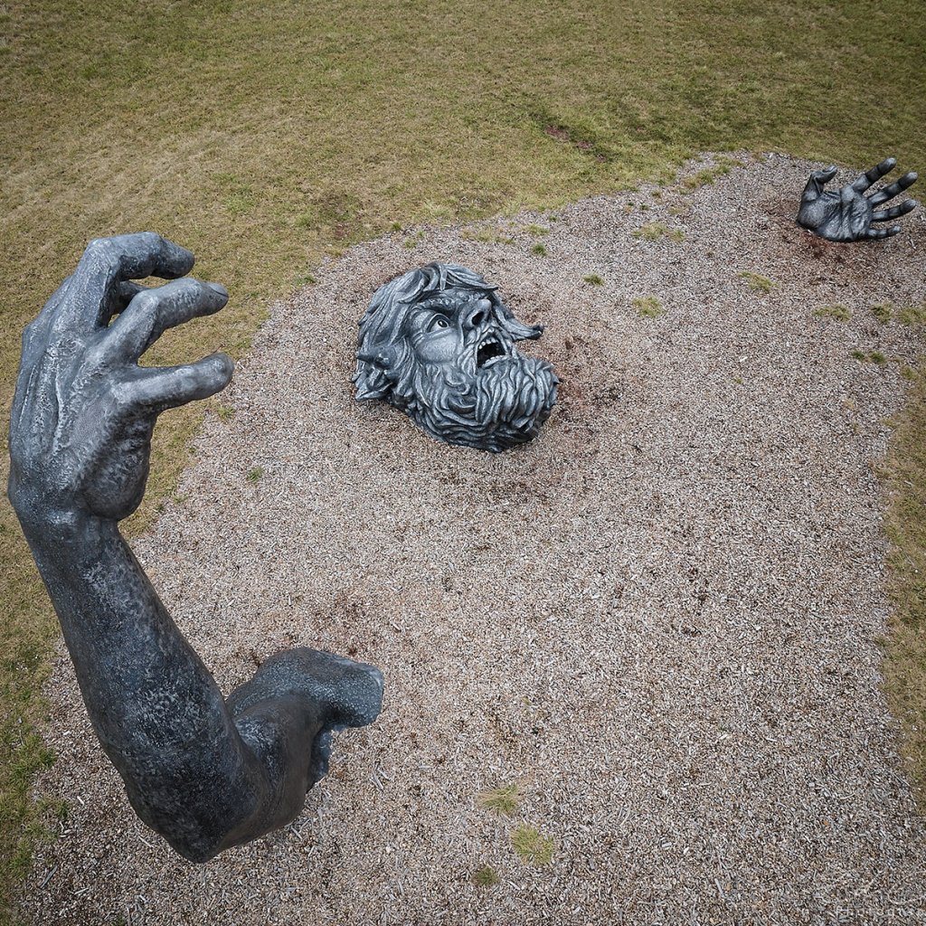 1.2-Giant bronze hand reaching upward