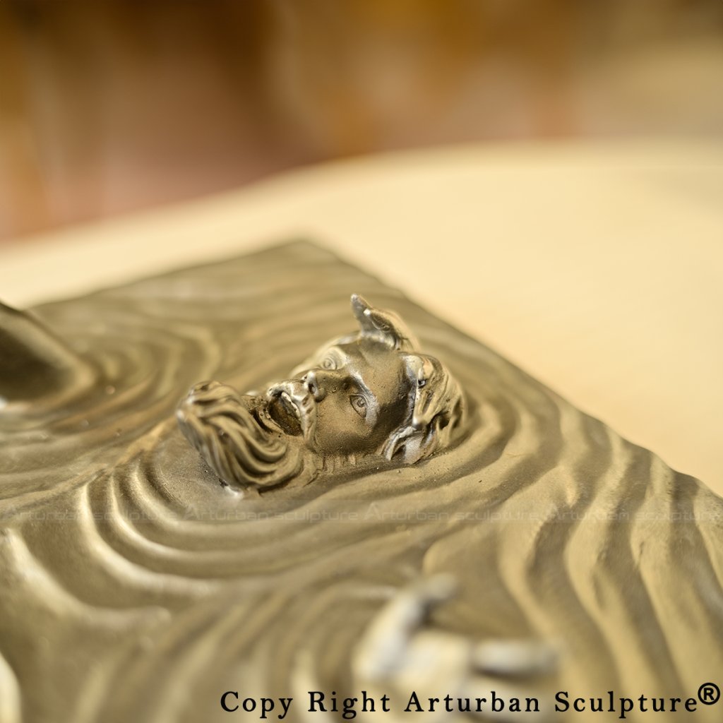 4.3 Bronze Awakening Sculpture facial detail close-up