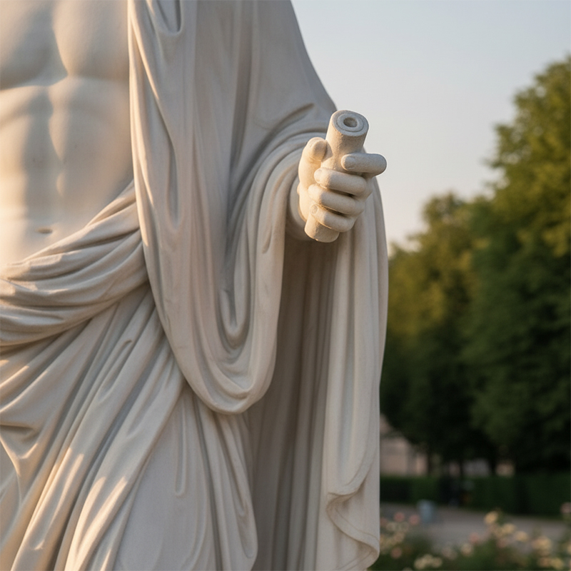 Ancient Roman Male Statue detail
