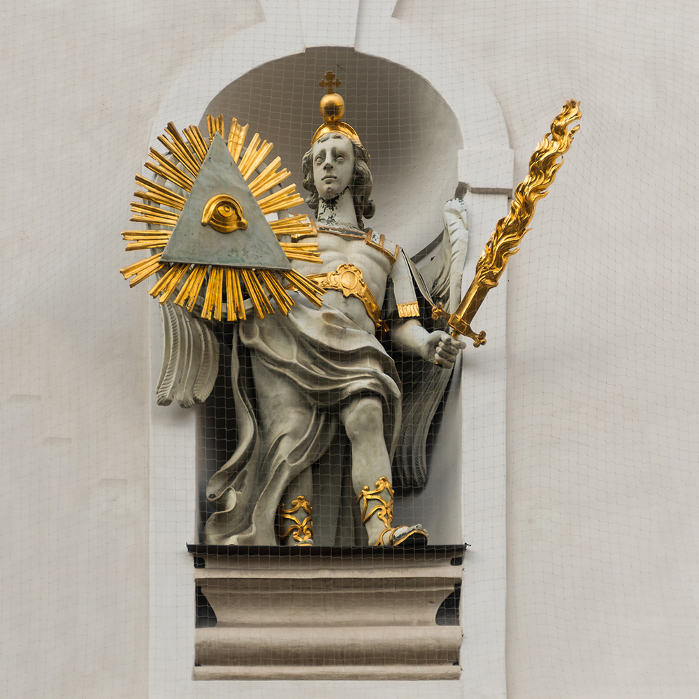 Archangel Michael Guardian Statue in niche