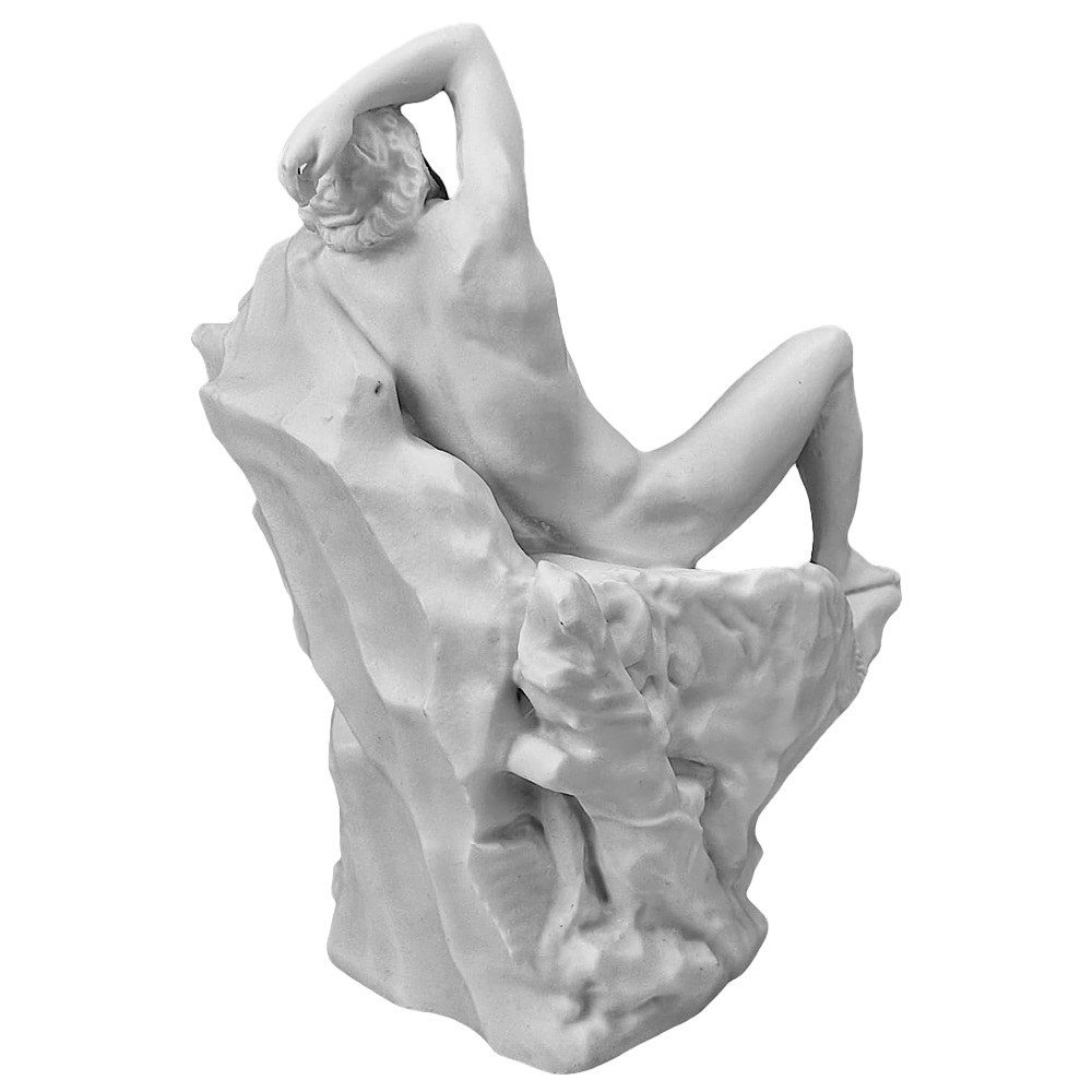 Back View Barberini Faun Replica Marble